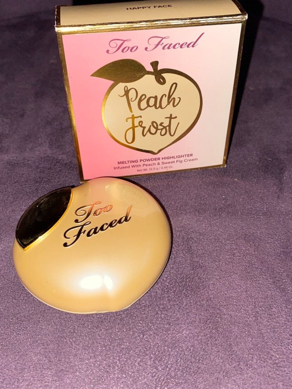 Too Faced Peach Frost Melting Powder Highlighter Happy Face New in Box